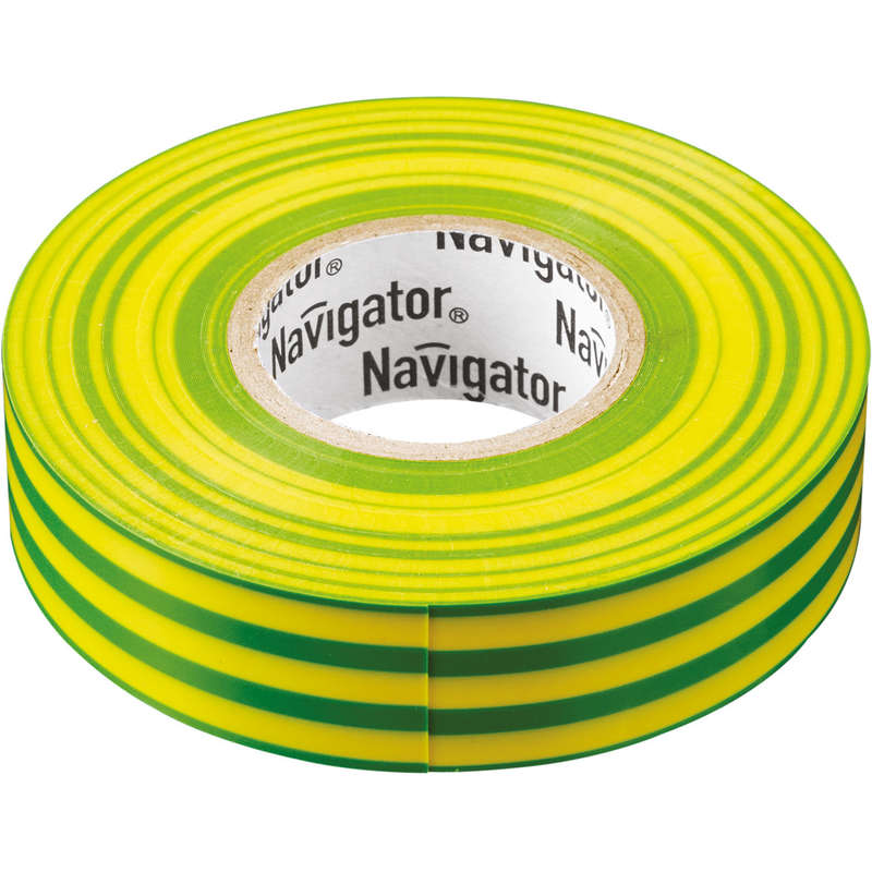 картинка Изолента ПВХ 19мм (рул.20м) жел/зел. NIT-A19-20/YG Navigator 17362 от магазина ПСФ Электро