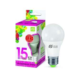картинка Лампа светодиодная LED-A60-standard 15Вт грушевидная 230В E27 6500К 1350Лм ASD 4690612014203 от магазина ПСФ Электро